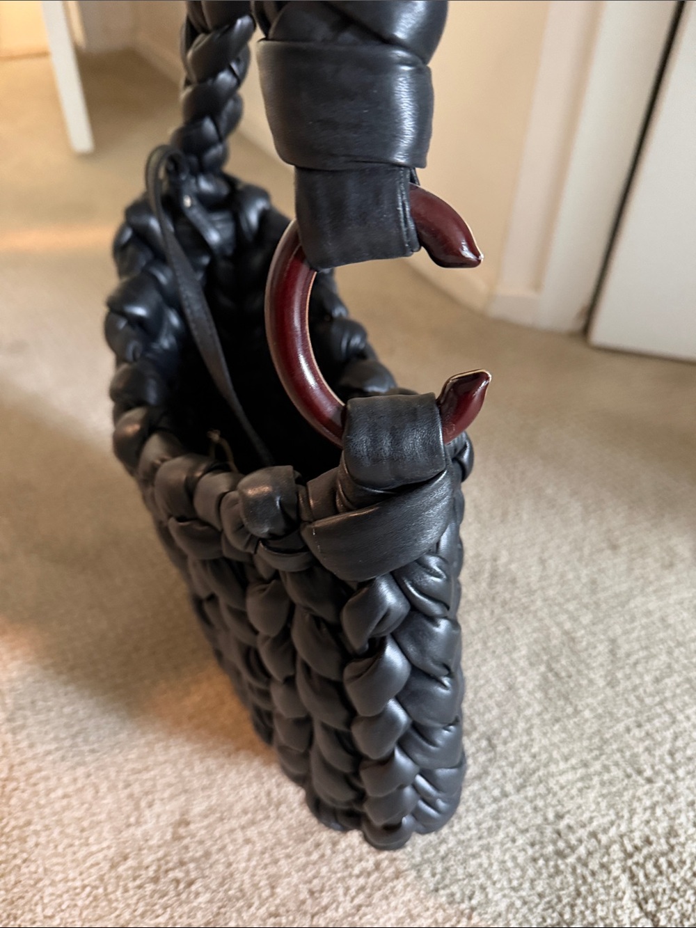 Chloe Black Braided Shoulder Hobo Bag - Picture 5 of 5